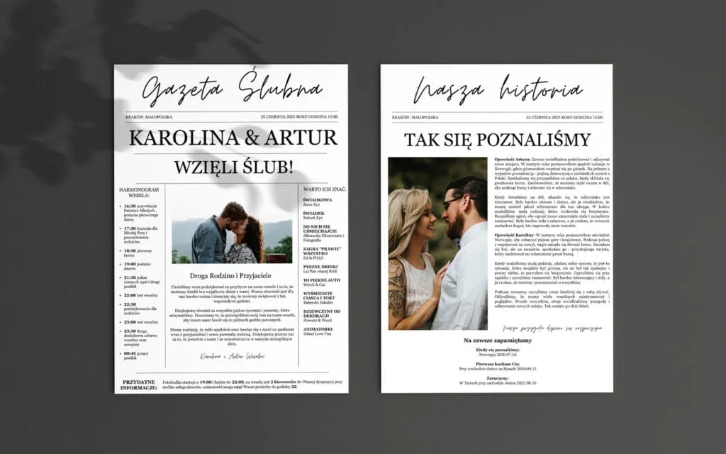 Gazeta ślubna, gazeta weselna