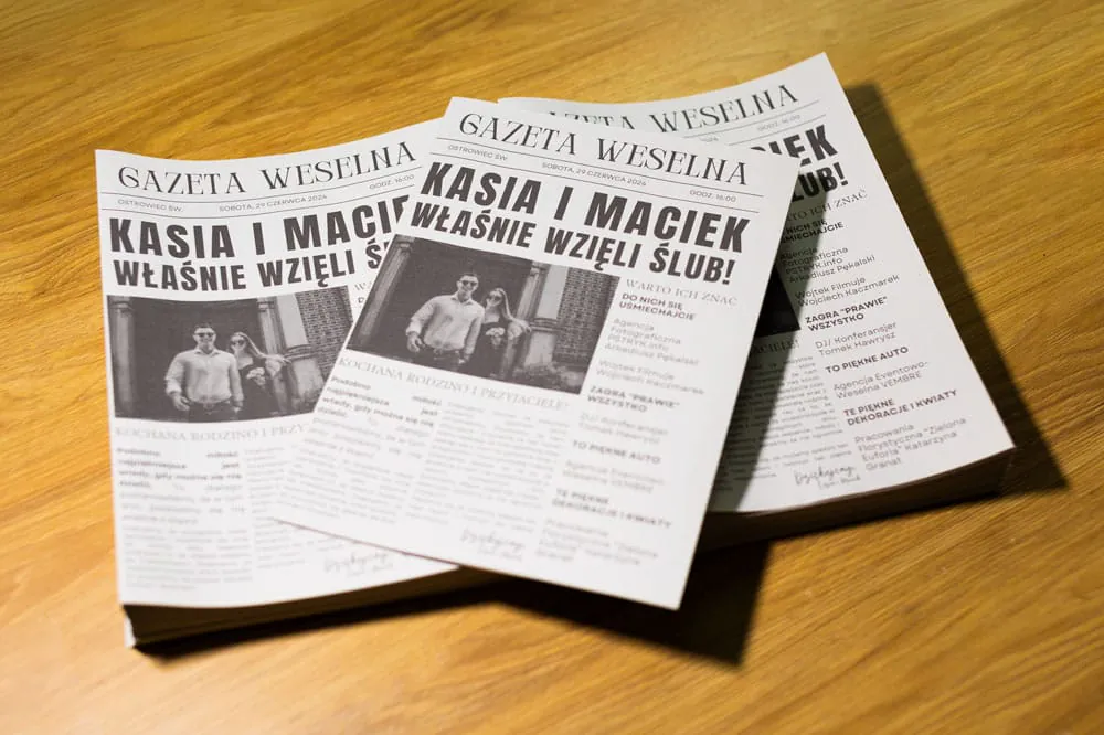 Gotowy nakład gazet weselnych Allemedia.