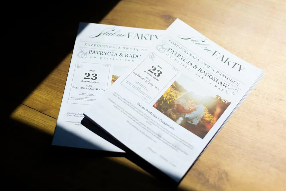 Wydrukowana Gazeta Weselna — egzemplarz 2